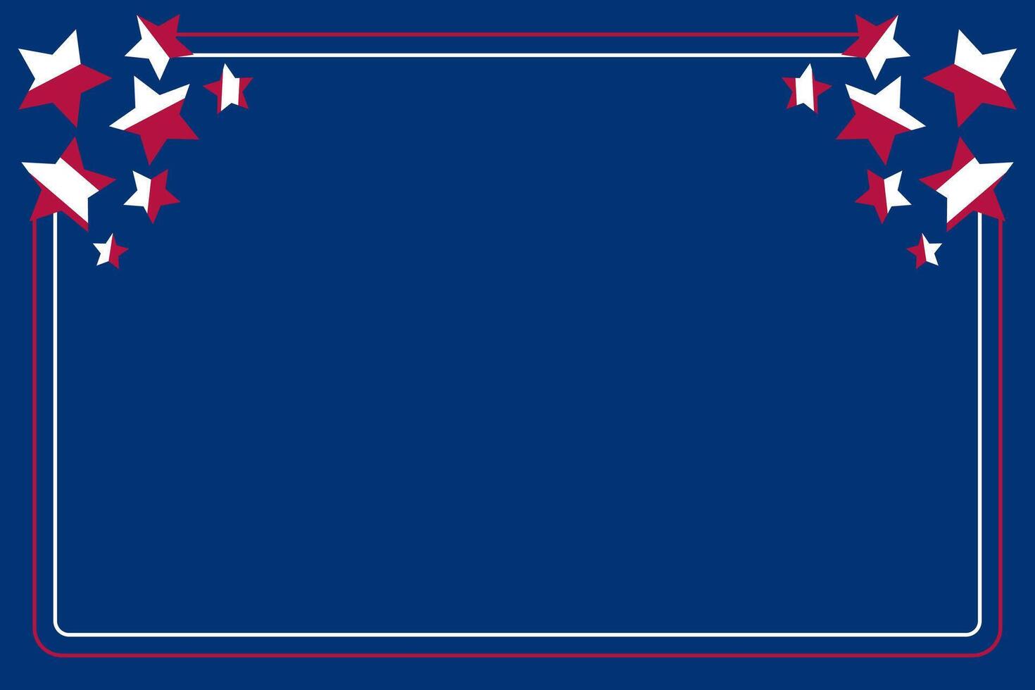 American holiday background in blue, white, red with star icons. Perfect for your design projects. vector