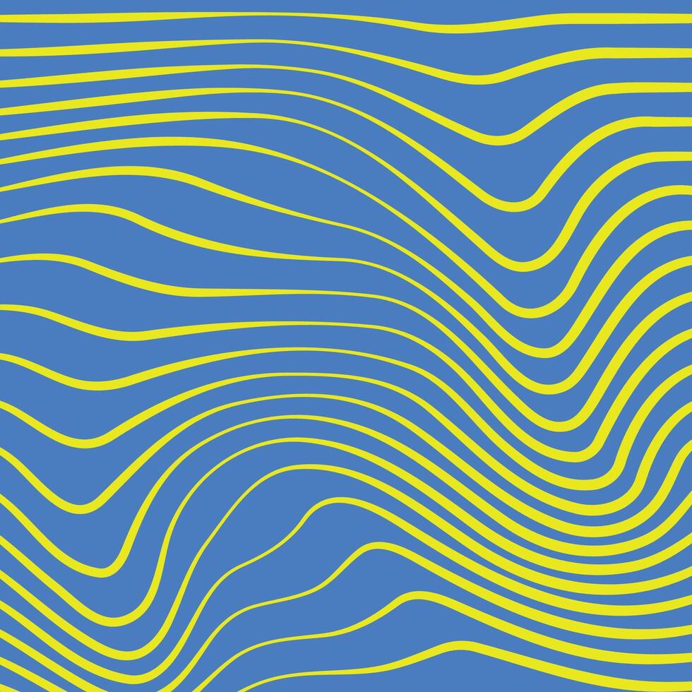A dynamic and modern abstract design featuring flowing yellow lines against a bold blue backdrop, evoking creativity and movement. vector