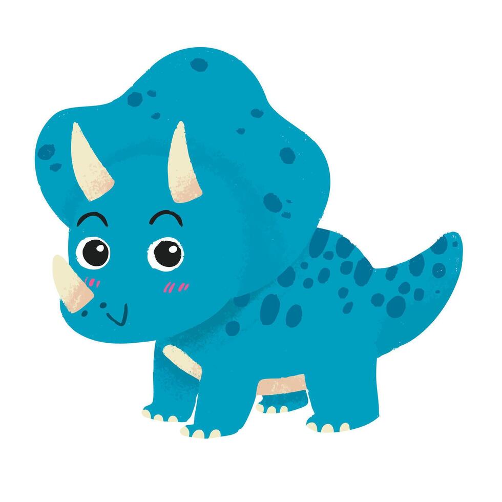 cute dinosaur triceratop image for icon, sticker, decoration vector