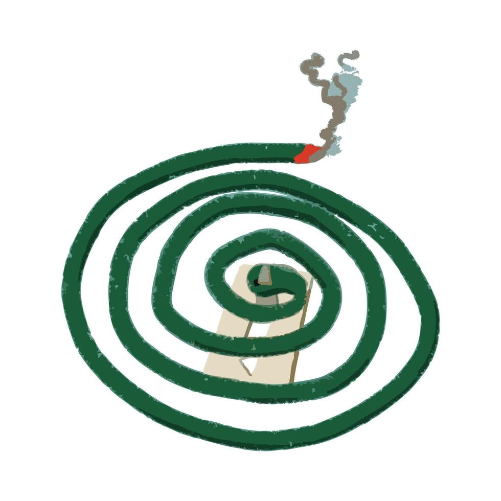 Cute Masquito Coils cartoon in crayon style vector