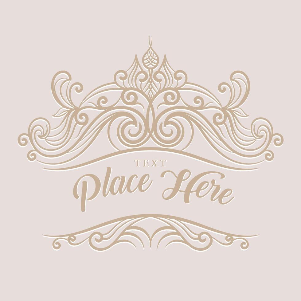 Elegant template ornament for text place. vector