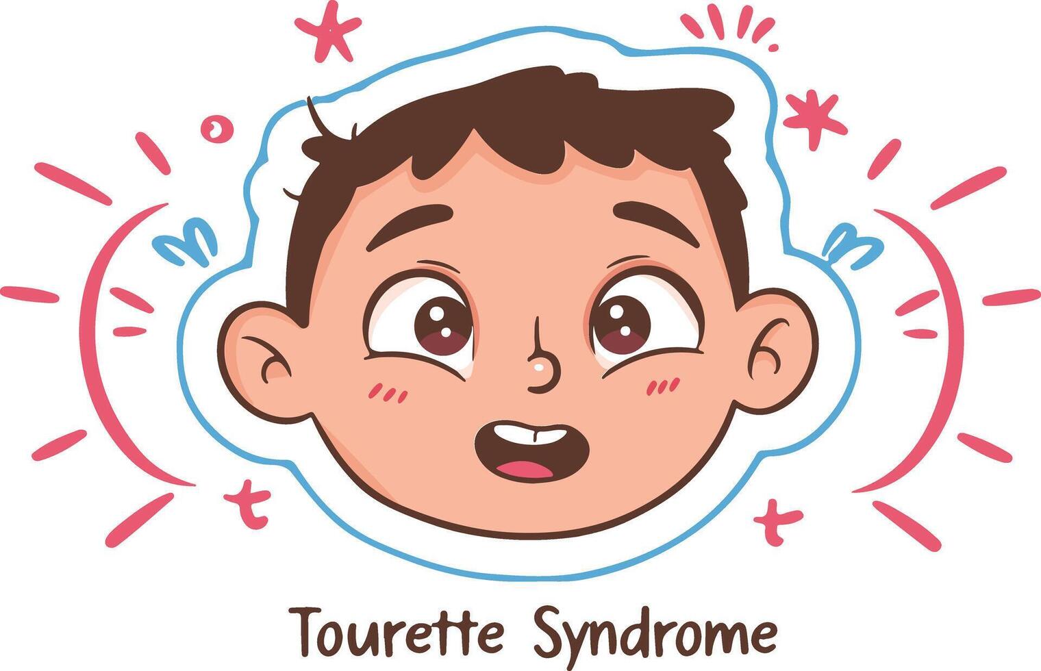Tourrette syndrome - a disorder that causes involuntary movements vector