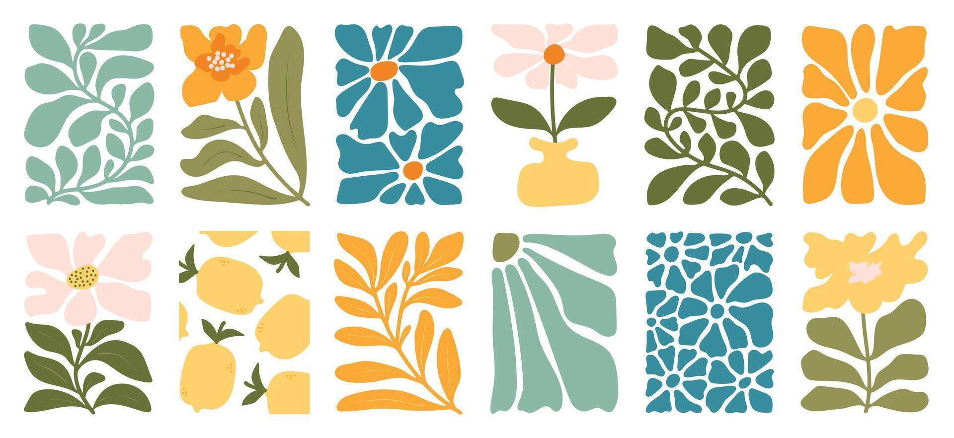 Colorful floral patterns in various styles vector