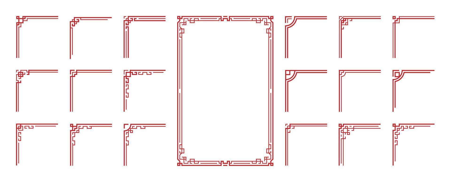 Traditional chinese border design, chinese frame. vector