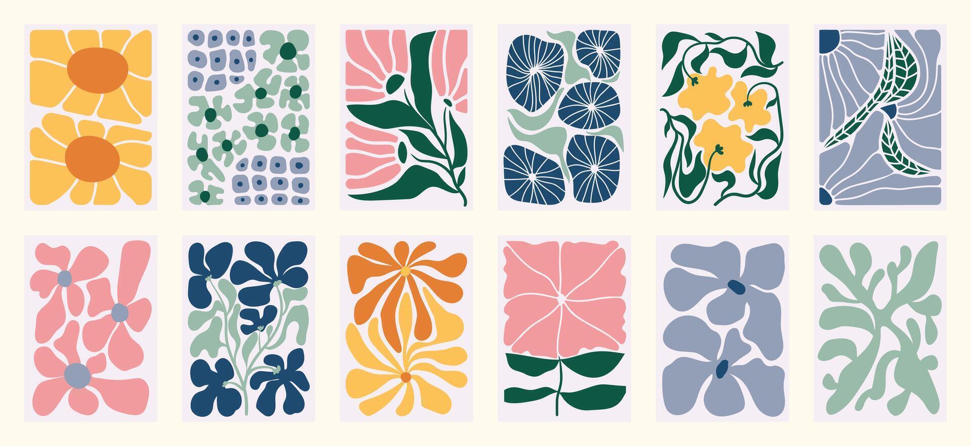 Colorful floral pattern designs vector