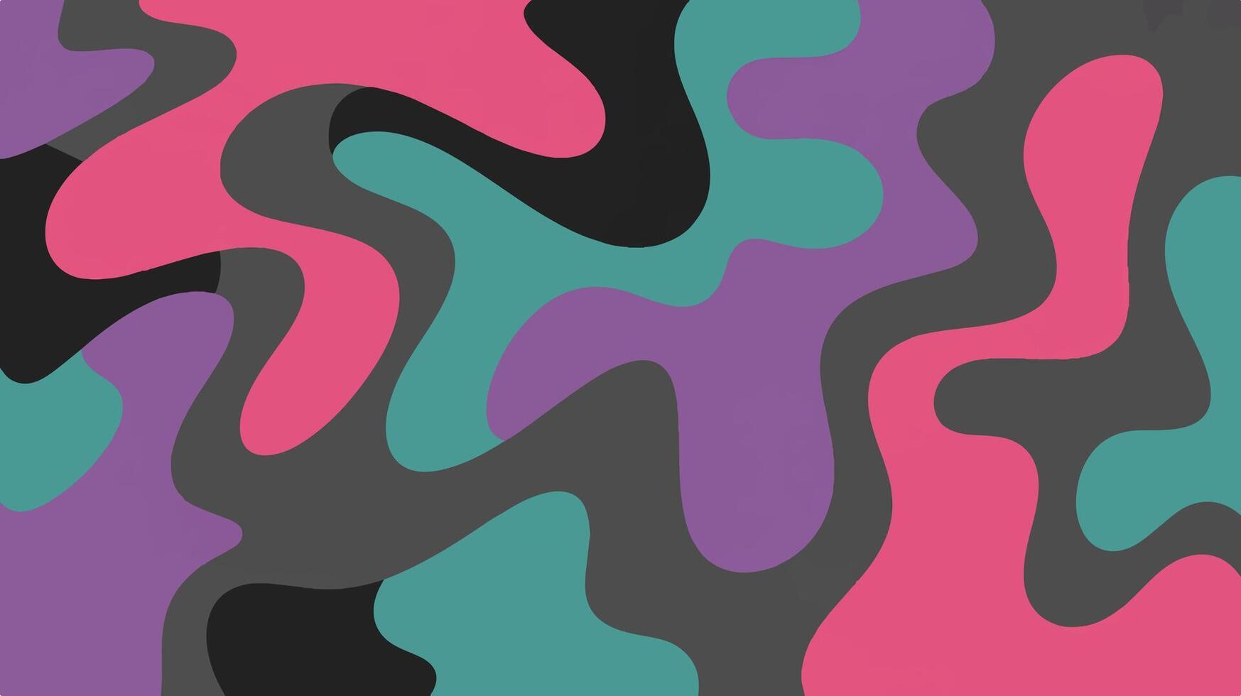 Pink teal purple grey organic shapes abstract wavy vector