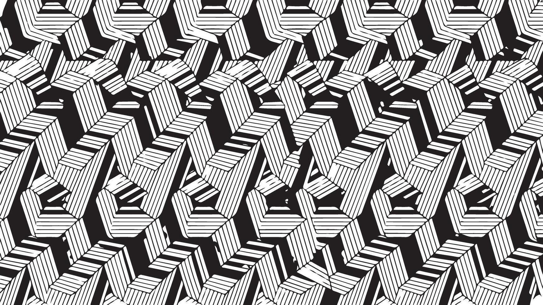 Geometric Lines Pattern abstract black and white vector