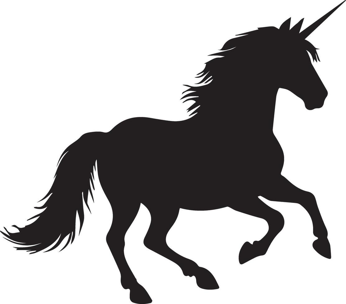 Silhouette of a unicorn isolated illustration on transparent background vector
