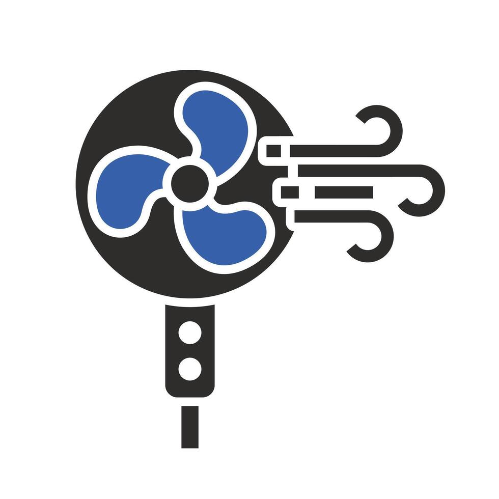 cool wind, fan icon, thin line illustration vector