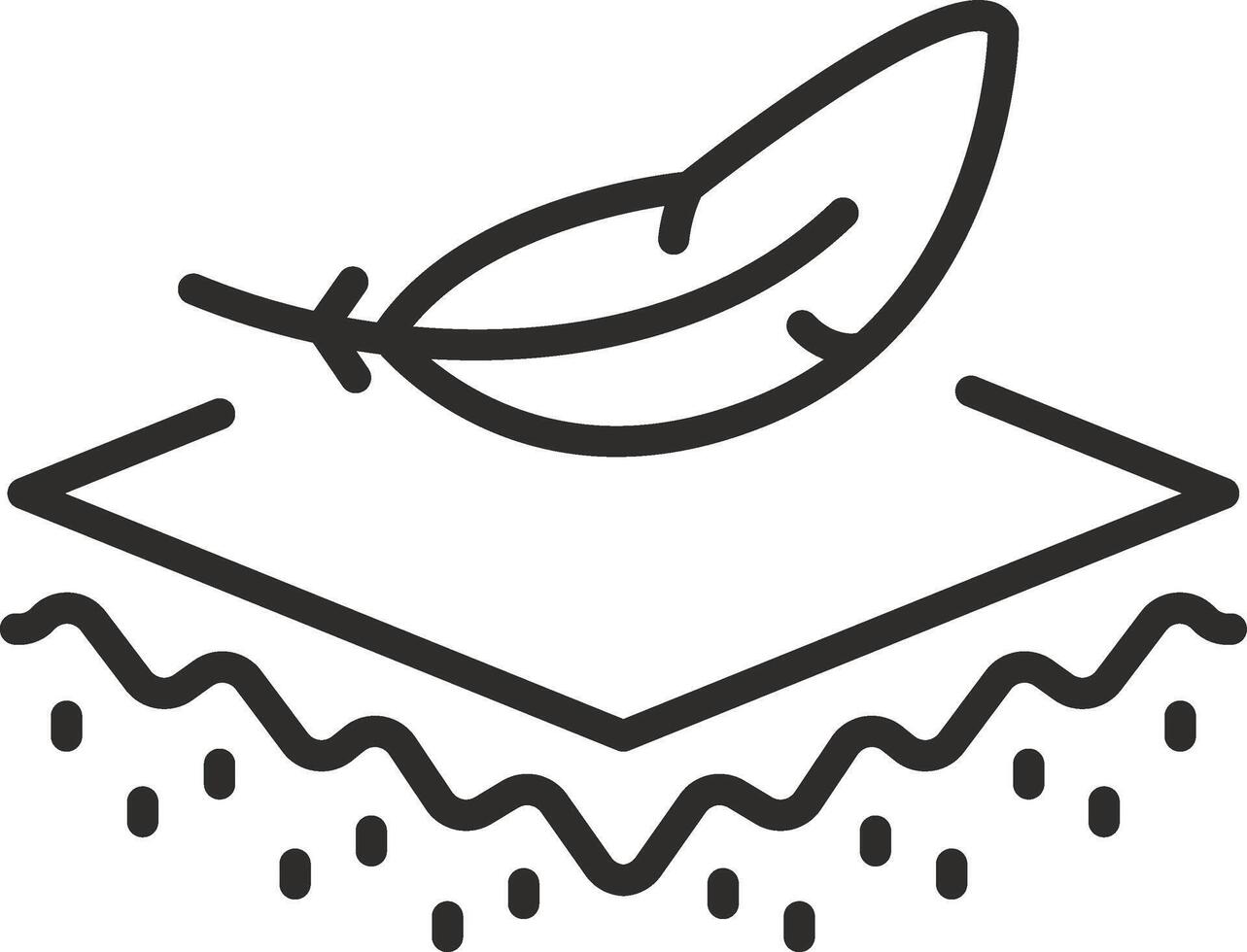 soft skin icon, top layer of skin and feather, skincare sensitive, thin line symbol on white background - editable stroke illustration eps 10 vector