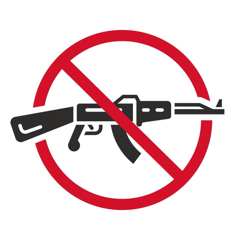 no guns sign, demilitarization icon, do not military zone, flat illustration eps10 vector
