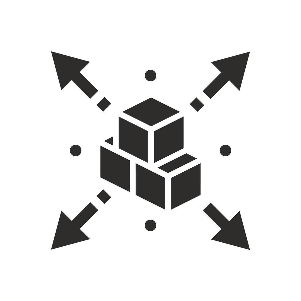 parcel delivery, distribution icon, logistics services, flat illustration vector