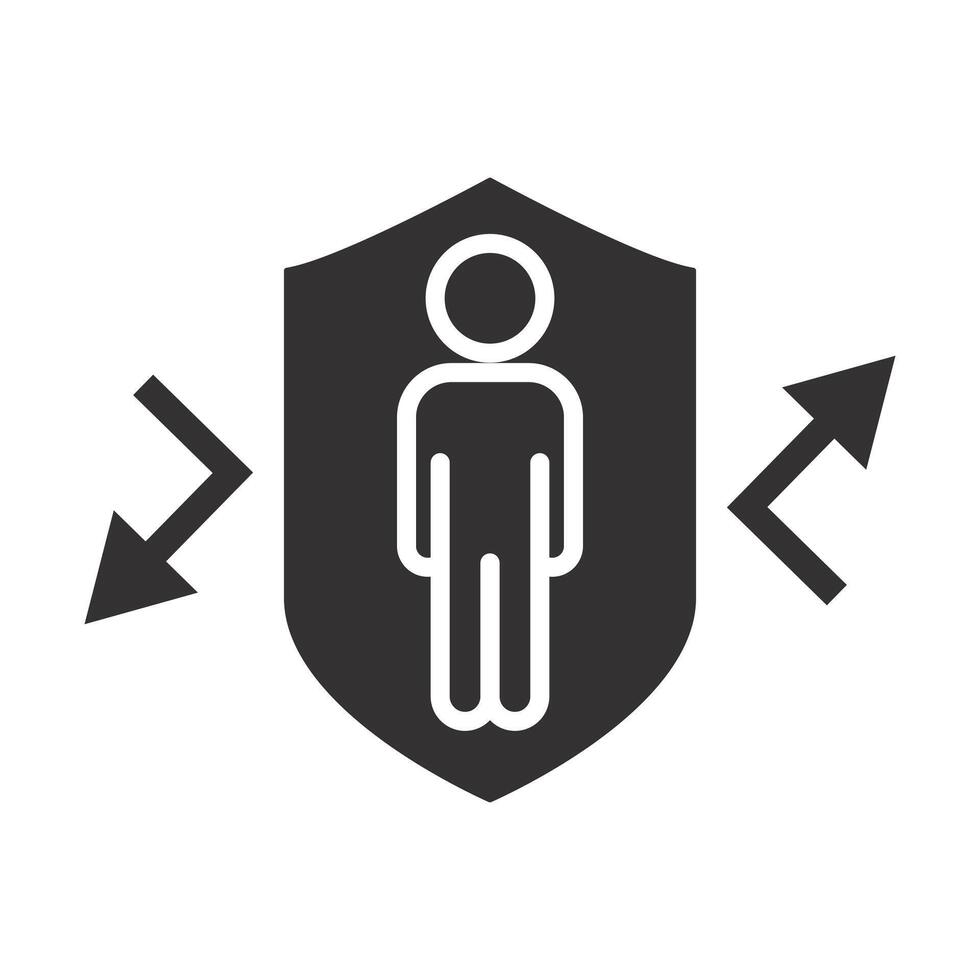 hygiene shield, man protection against the external influences or virus, bacterial prevention, immunity, flat illustration vector