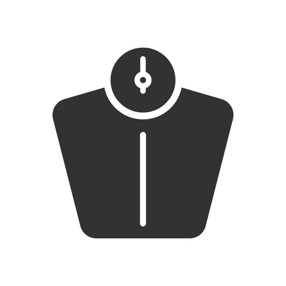 flat illustration of bathroom weight scale icon, weighing vector