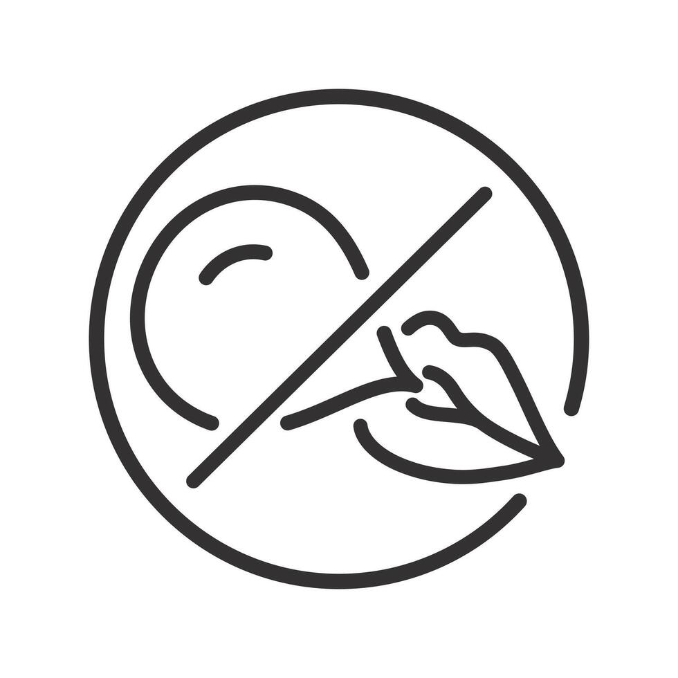 do not gum sign, no chewing gum icon, prohibited bubblegum, line illustration vector