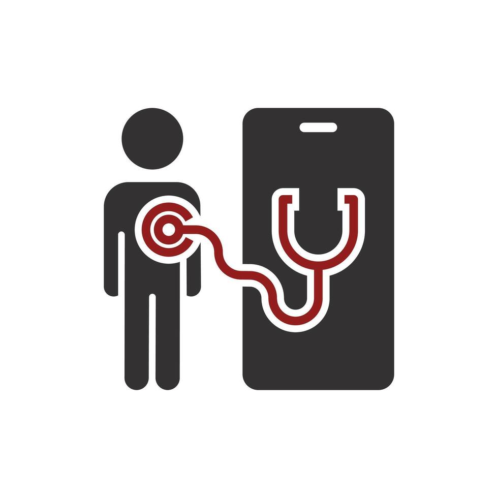 medical consultation app for patient meeting, doctor icon, clinic service on a smartphone, flat illustration vector