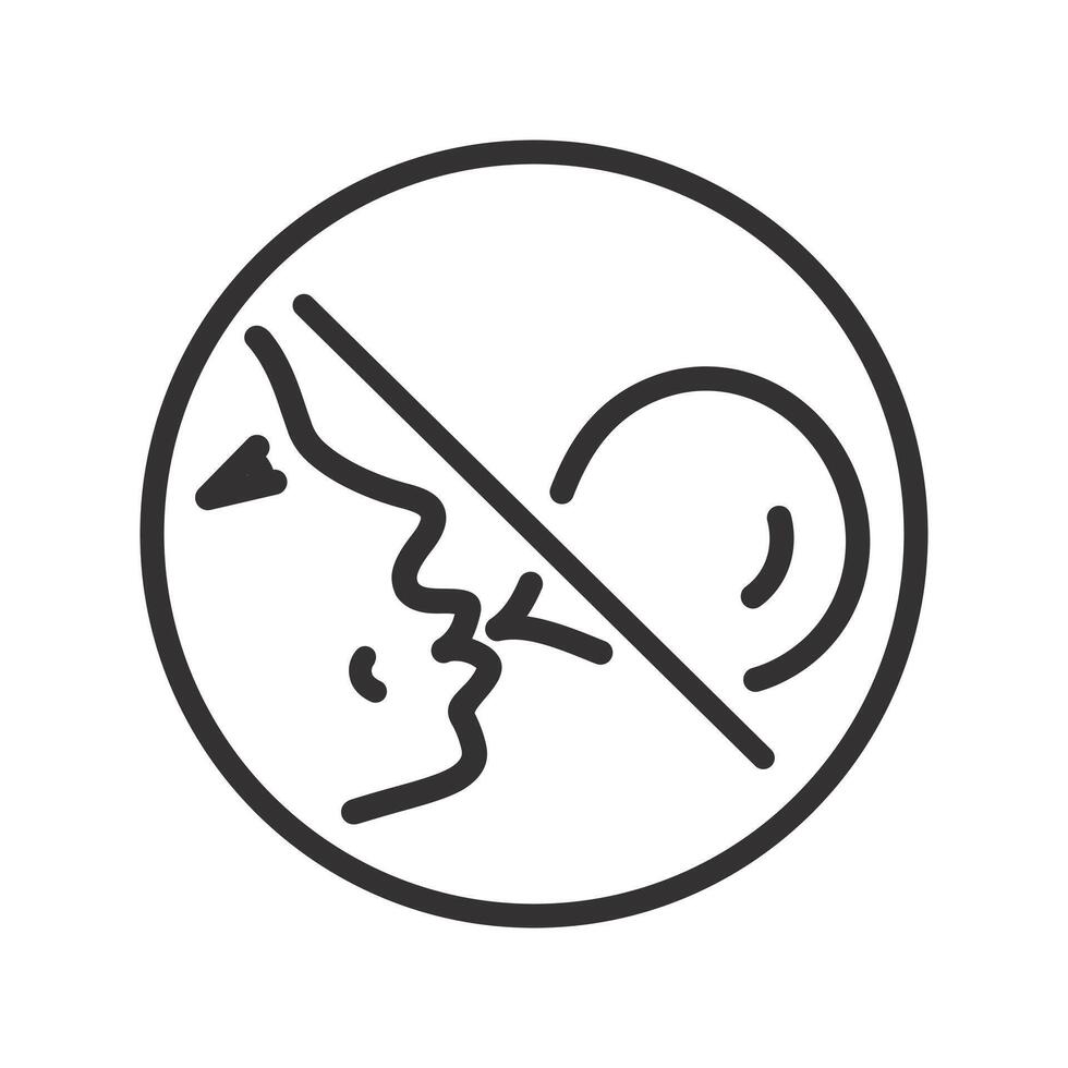 no chewing gum icon, prohibited bubblegum, do not gum sign, line illustration vector