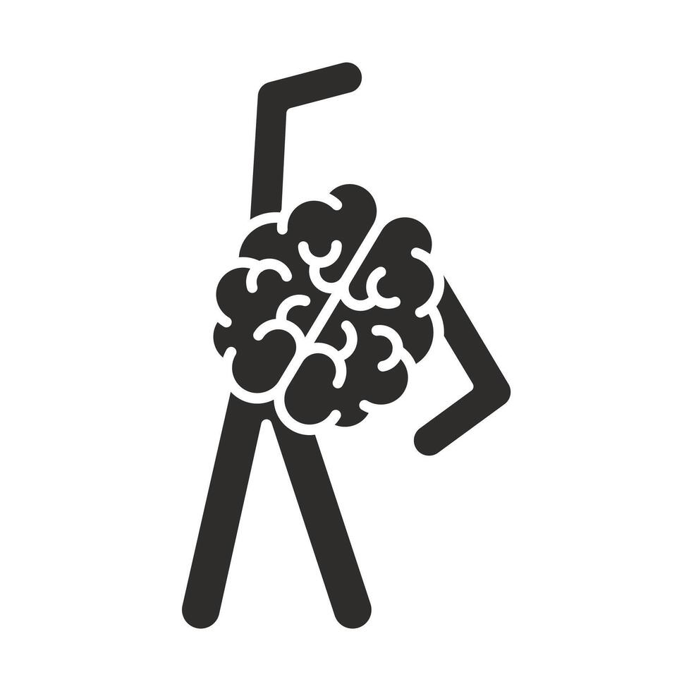 mental health, brain activity icon, concept brain training flat illustration vector