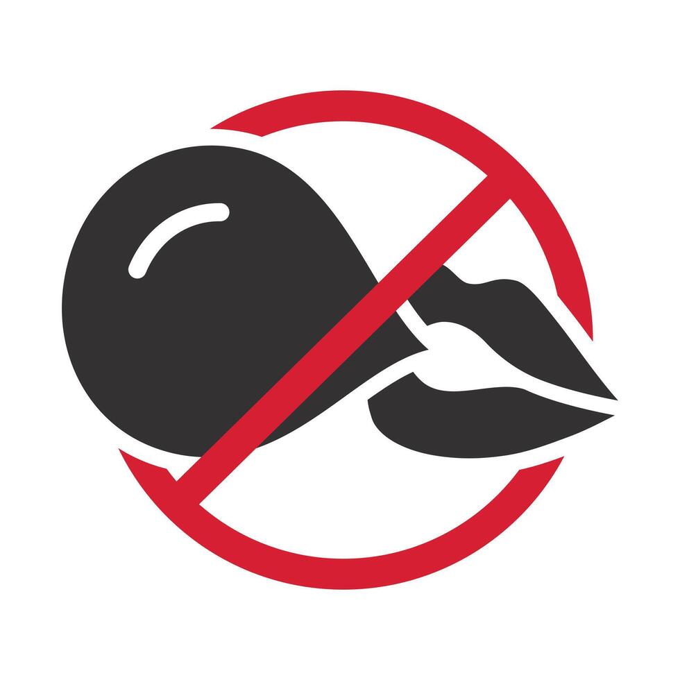 prohibited bubblegum, do not gum sign, no chewing gum icon, flat illustration vector