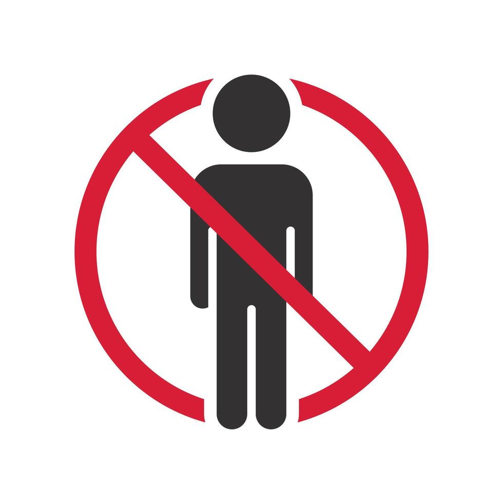 walkway closed, warning do no enter icon, caution zone, stop, flat illustration vector