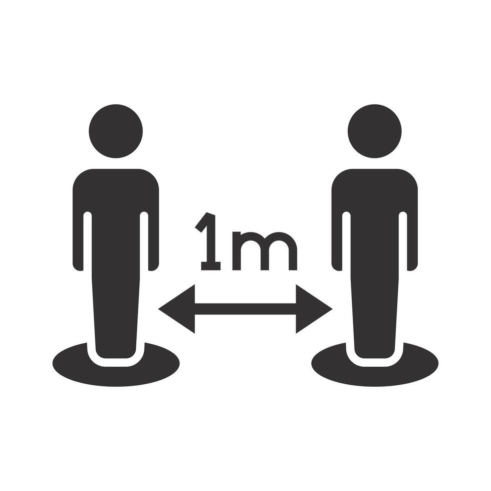 people isolation from coronavirus, social distance icon from spread virus, prevention safety, flat illustration vector
