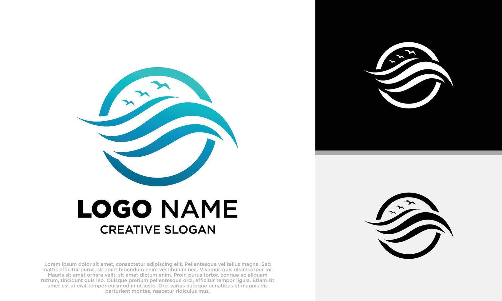 A logo for a company that is called creative wave vector