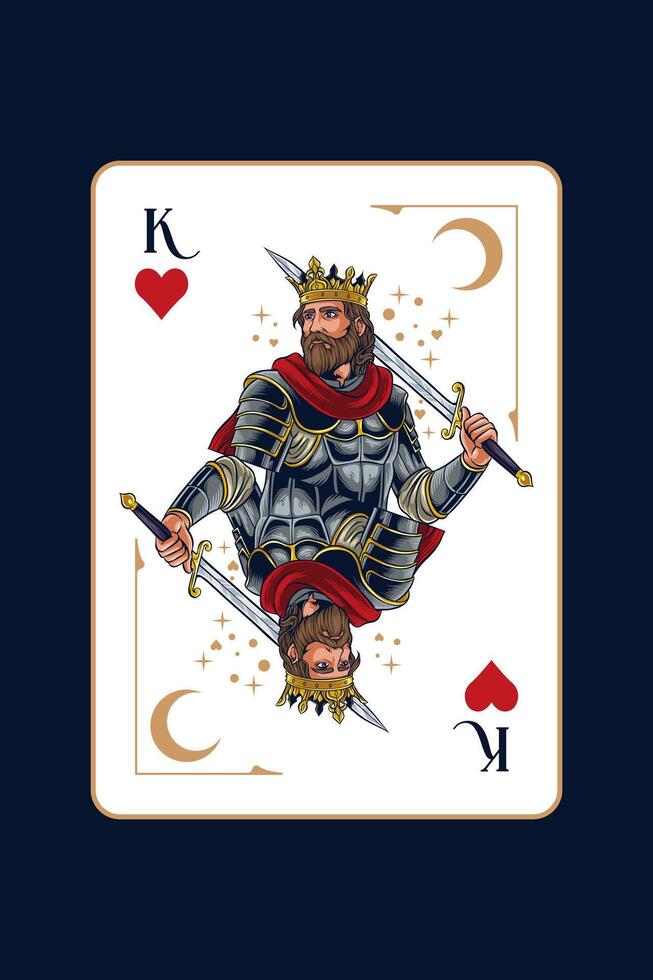 King of Hearts card illustration vector