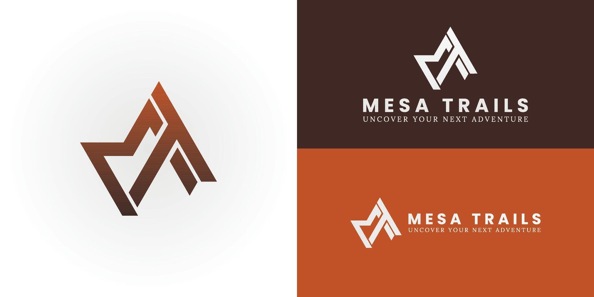 Abstract logo for an outdoor adventure company that captures movement and elevation, ideal for exploration and discovery. vector
