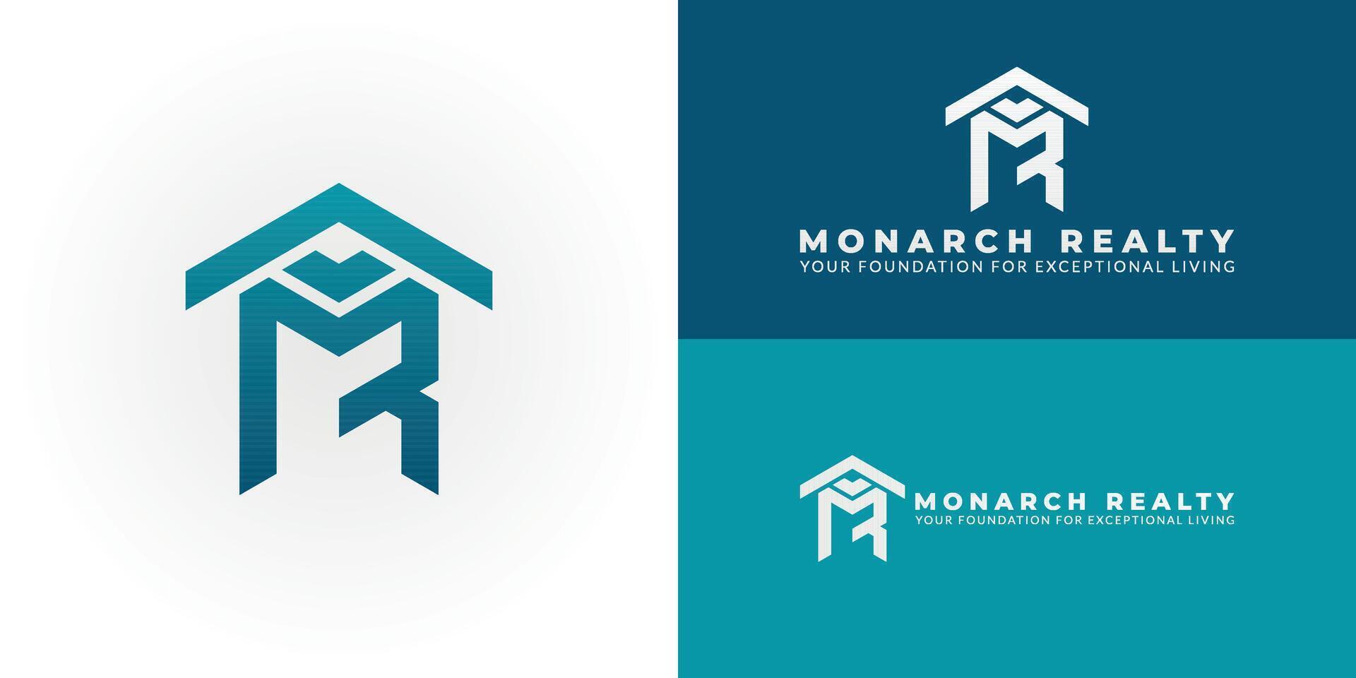 A modern MR monogram logo featuring a house motif, ideal for real estate and property development businesses. It is clean, professional, and symbolizes home and growth. vector