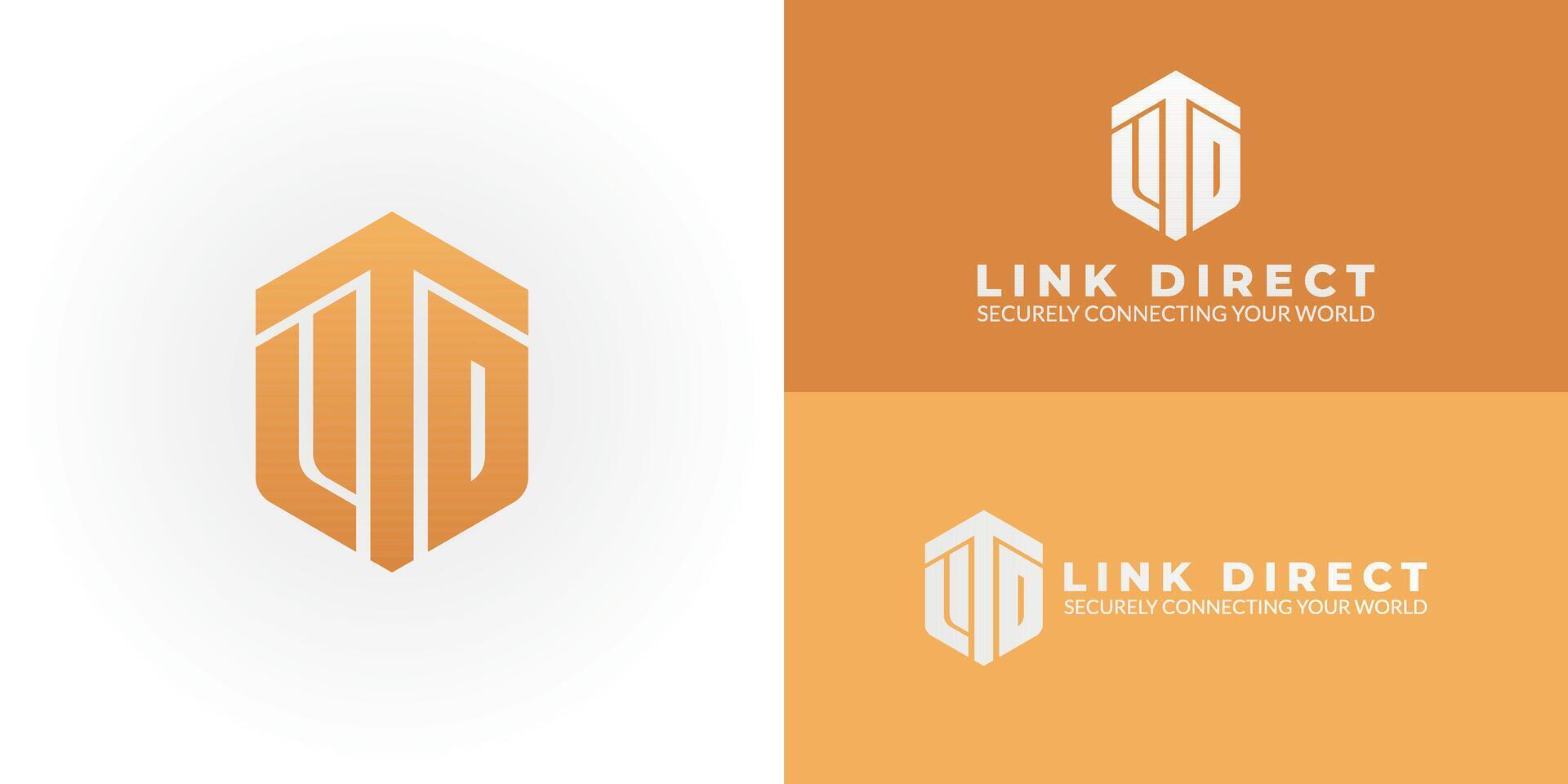 Modern 'LD' logo in a dynamic hexagon, ideal for logistics, transportation, and delivery services, symbolizing reliable and efficient solutions. vector