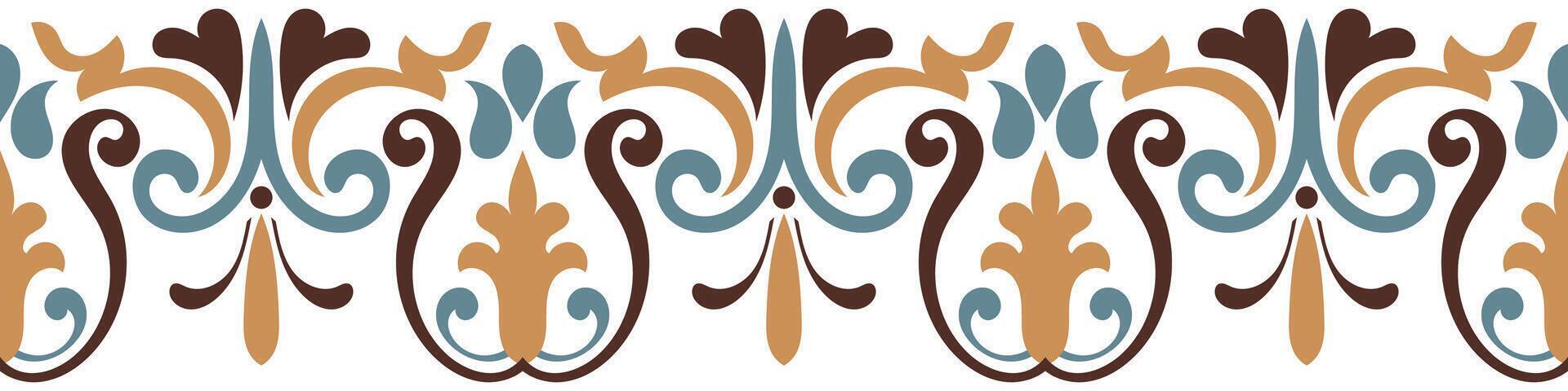 Decorative borders for fabric patterns, carpet borders, framing vector