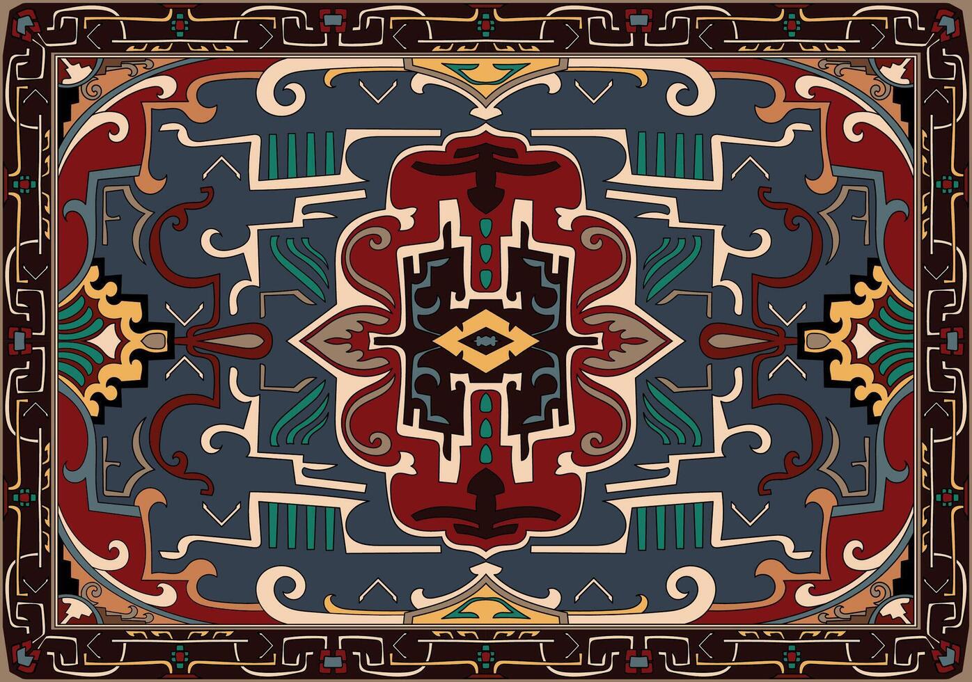 Abstract Carpets, Asian Carpets for Floor Decoration, Wallpaper, Textiles vector
