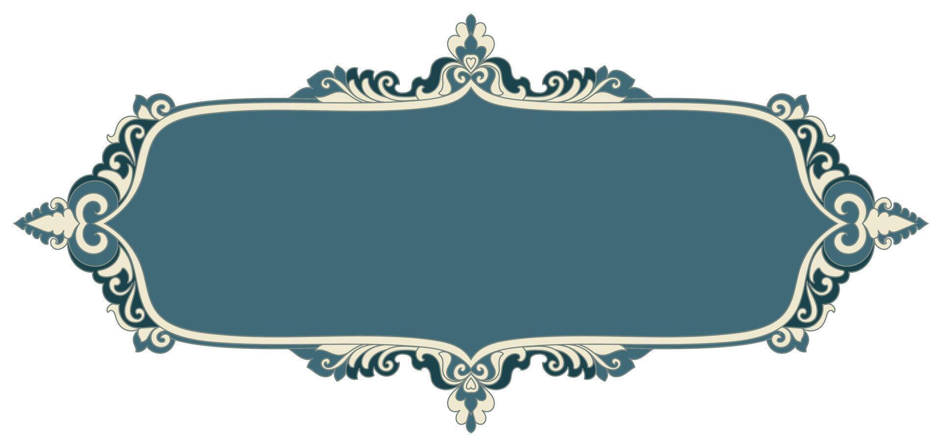 Green vintage pattern abstract frame, Thai pattern text box vector