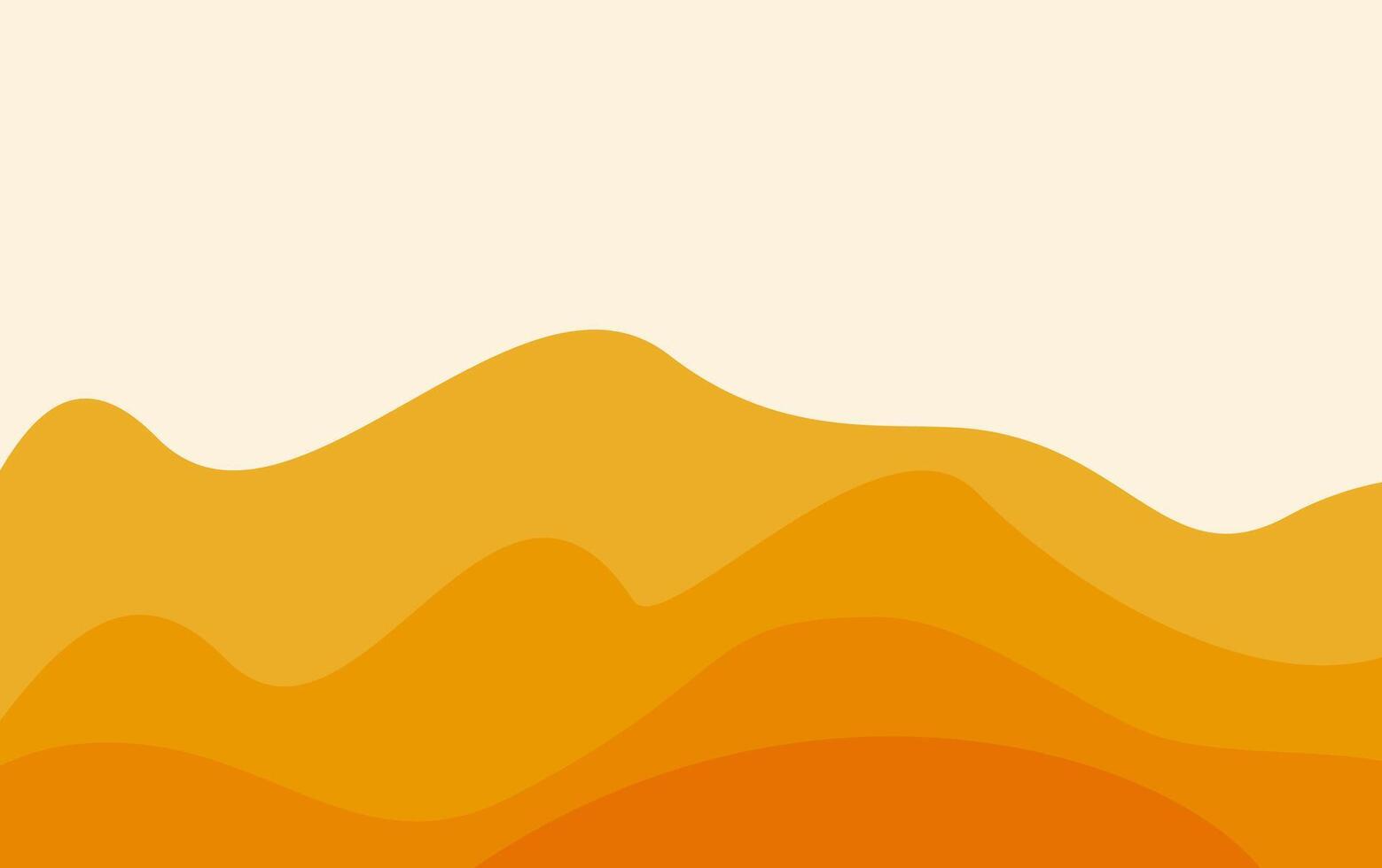 Flat design orange gradient hills vector