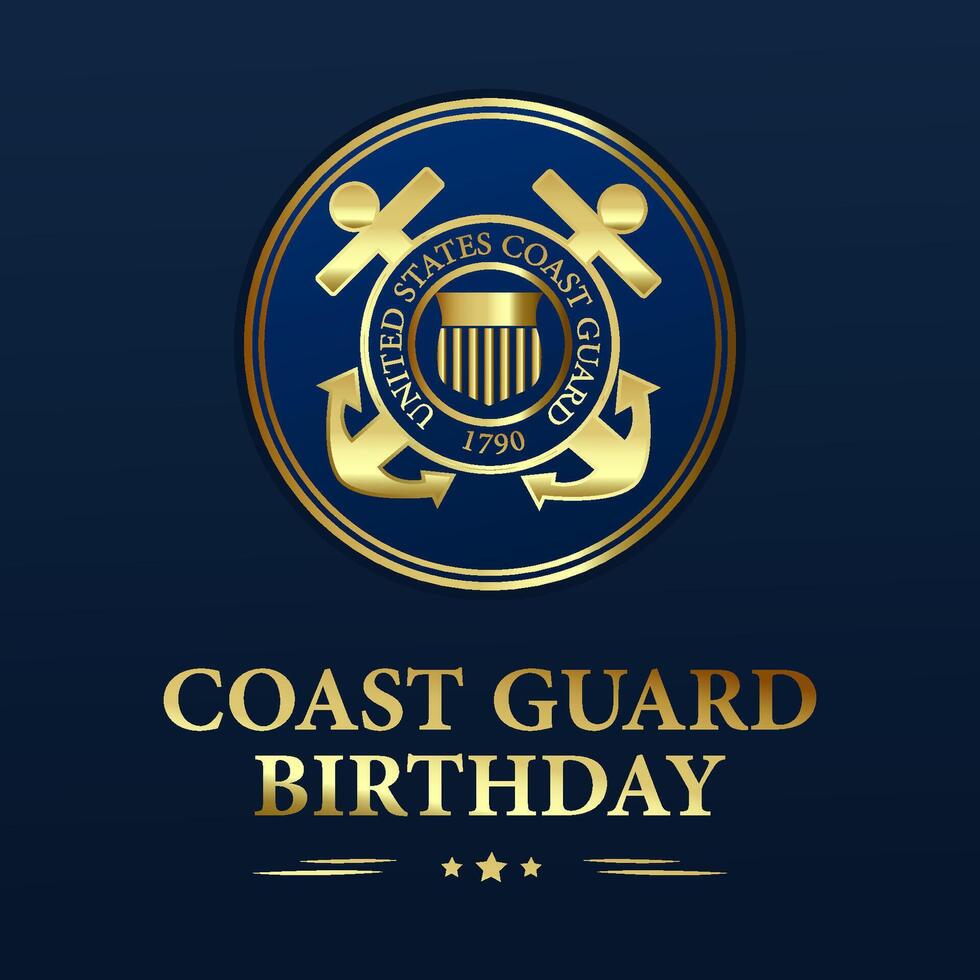 Happy birthday United States Coast Guard. August 4 vector