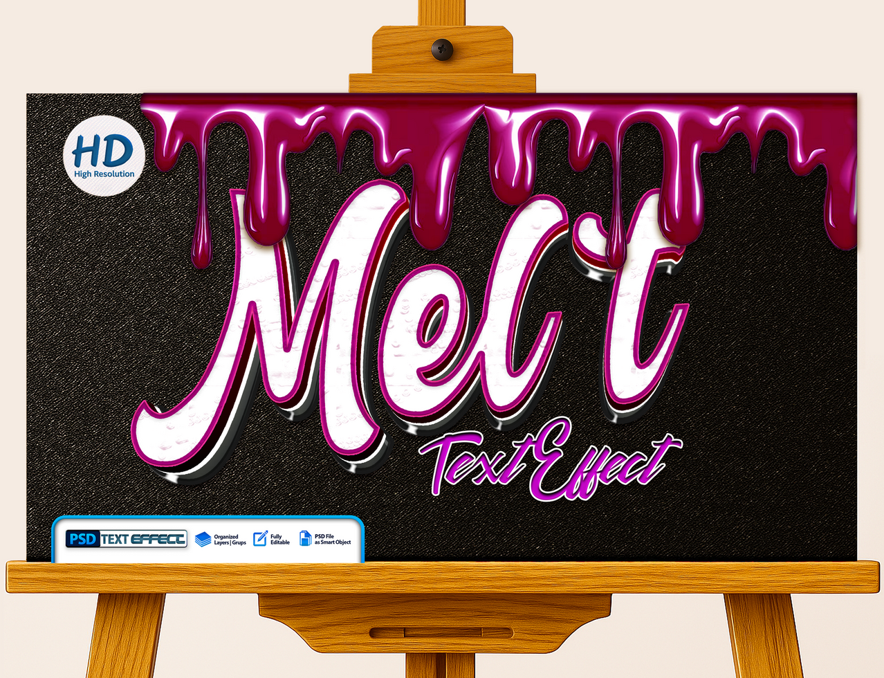 Melt Text Effect Editable Style psd