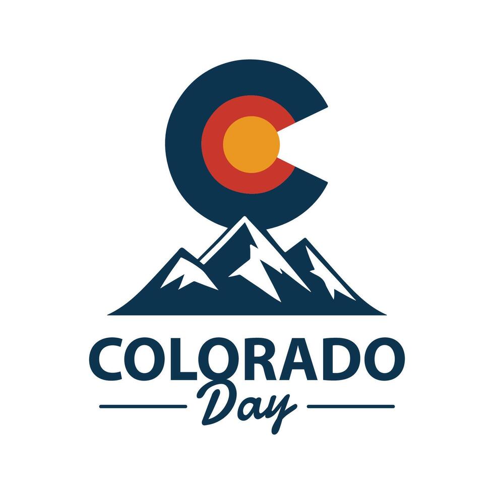 Colorado Day template design august. collection of mountains vector