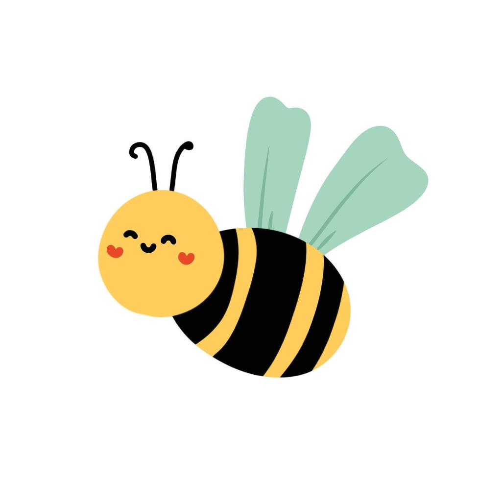 cute bee illustration vector
