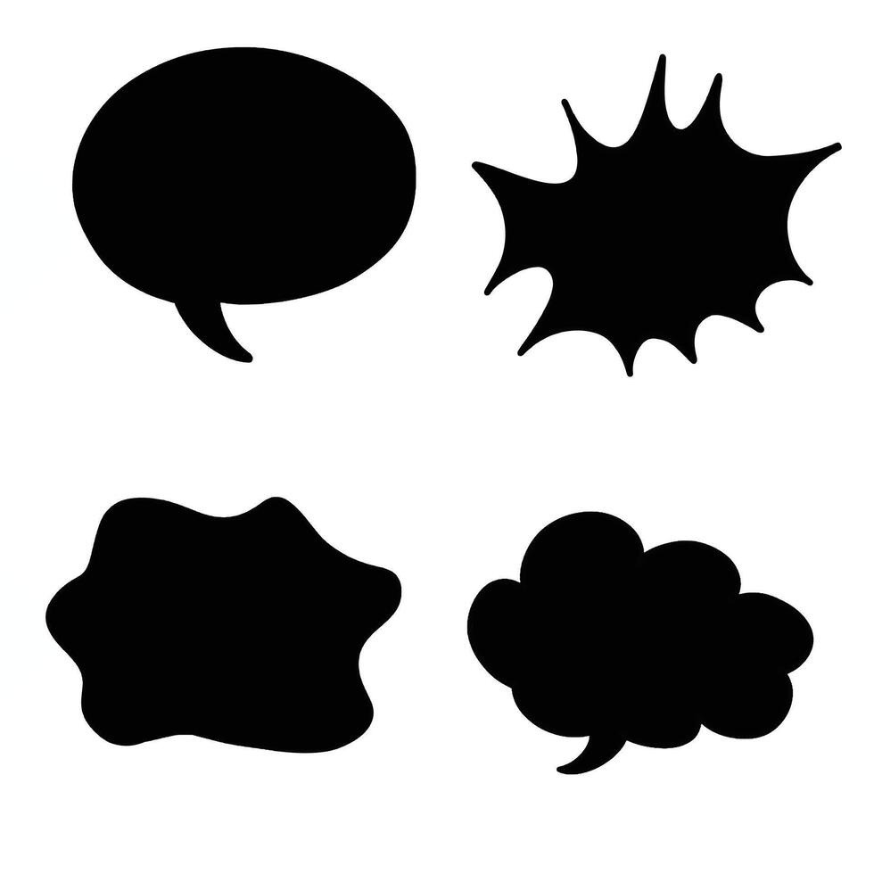 set of comic speech bubbles vector