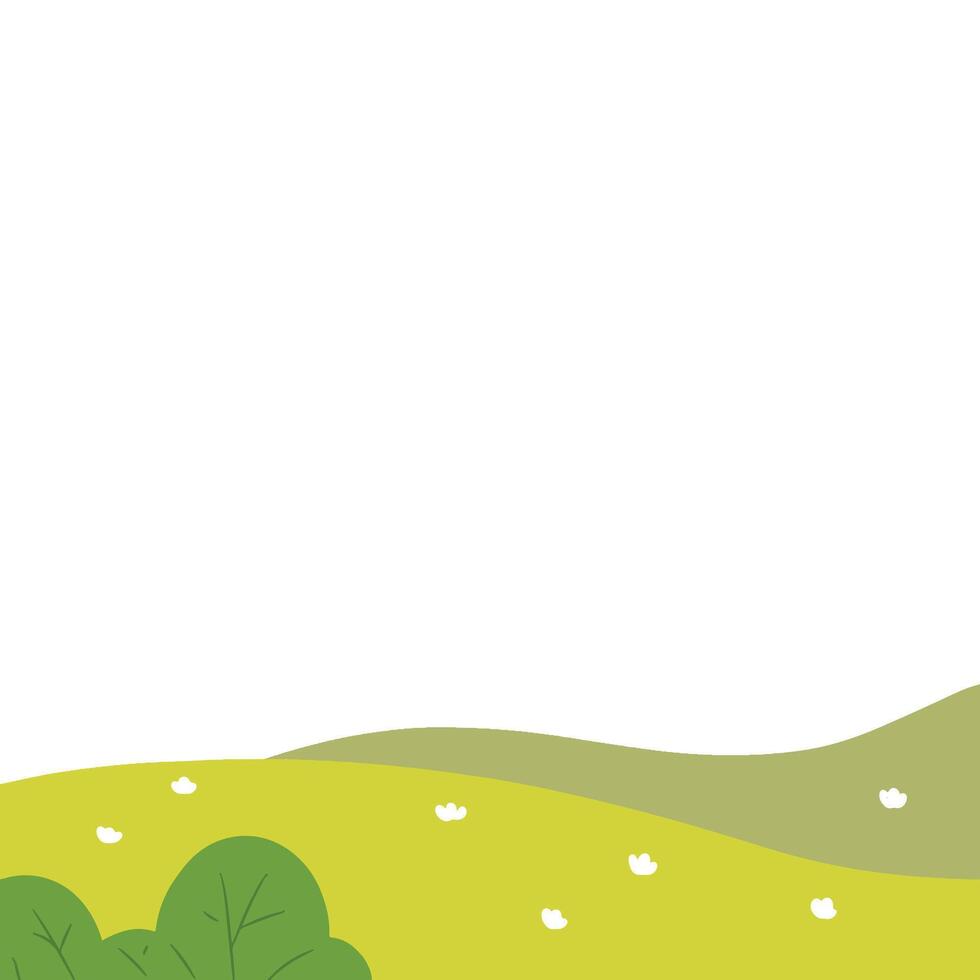 background of green grass and white flowers vector