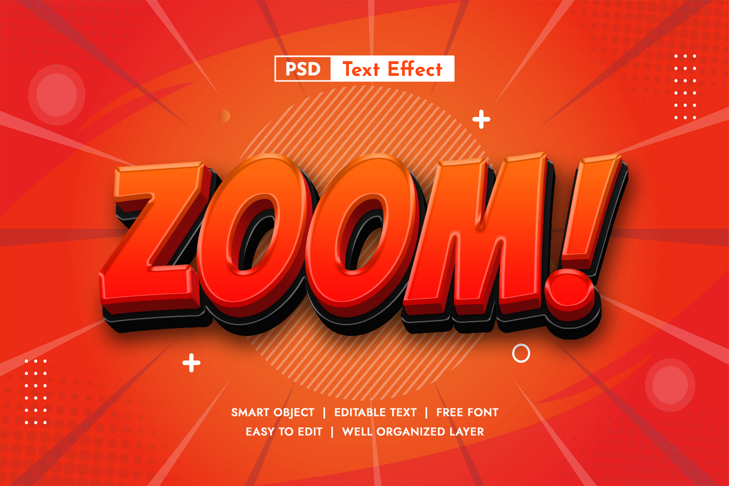 Dynamic Zoom Comic Pop Art 3D Text Effect for Action or Fun Designs psd