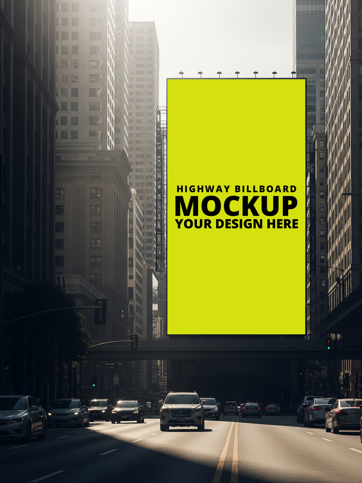 Empty Roadside Billboard Mockup for Branding psd