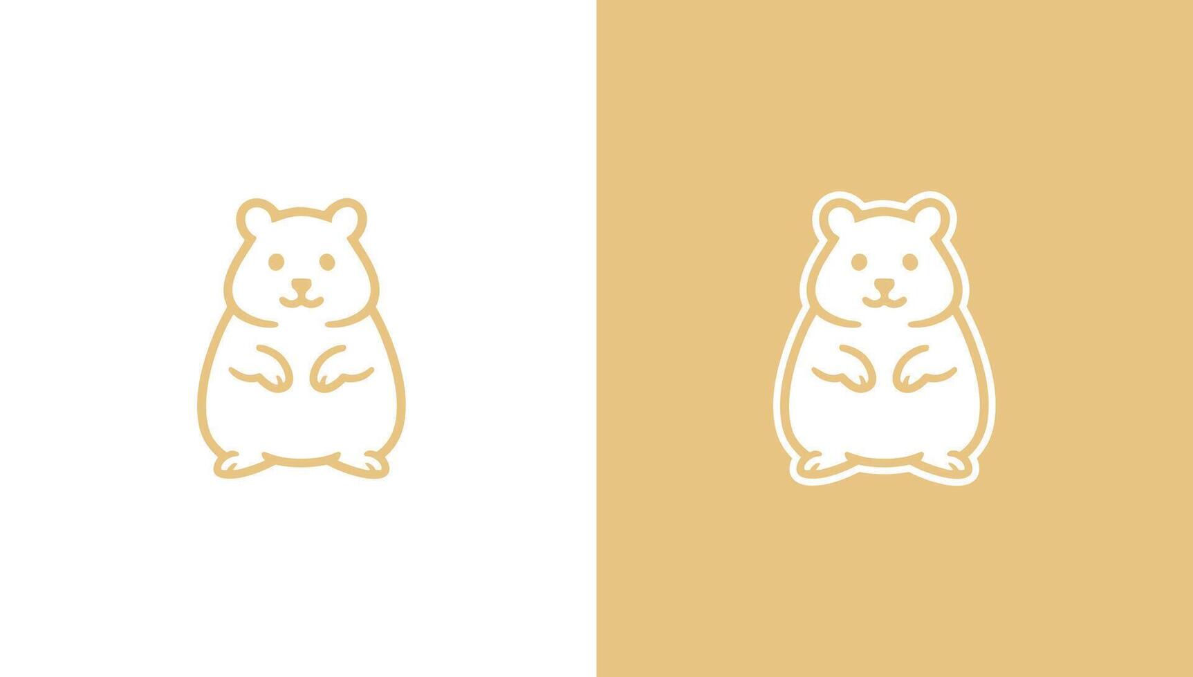 Cute hamster silhouette logo in minimalist style, vector