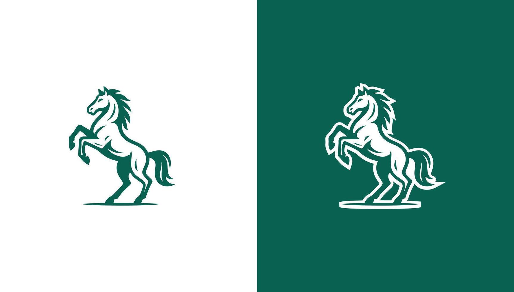 Rearing horse silhouette logo in minimalist style, vector