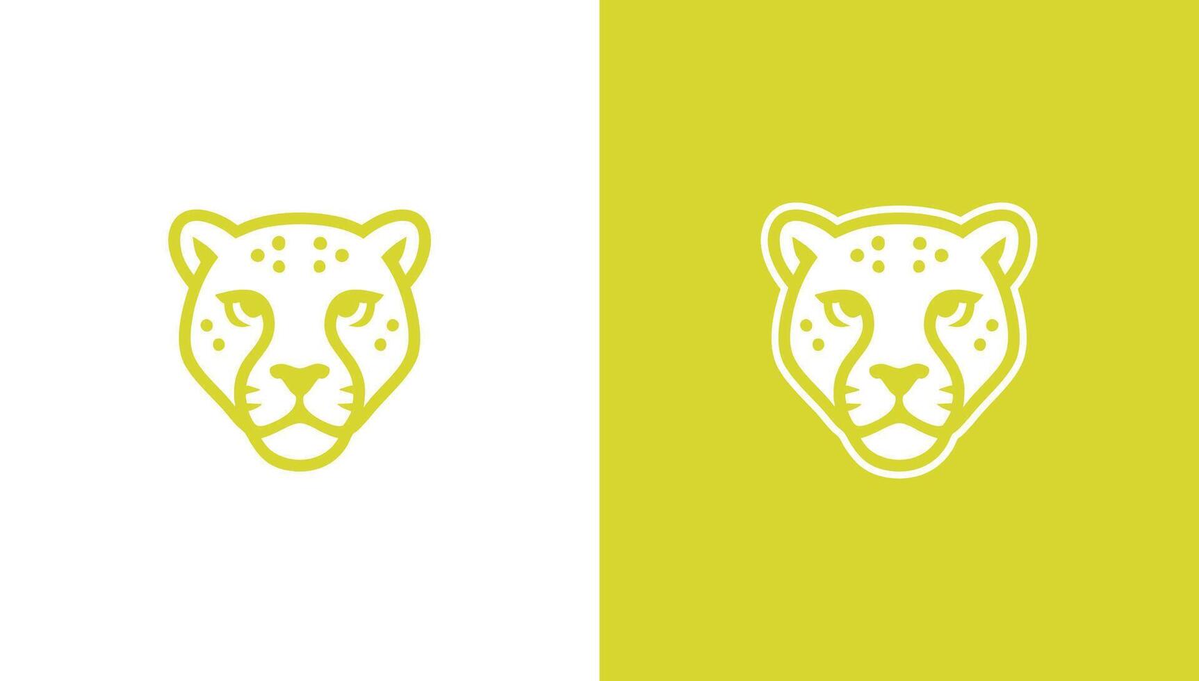 Jaguar head silhouette logo in minimalist style, vector