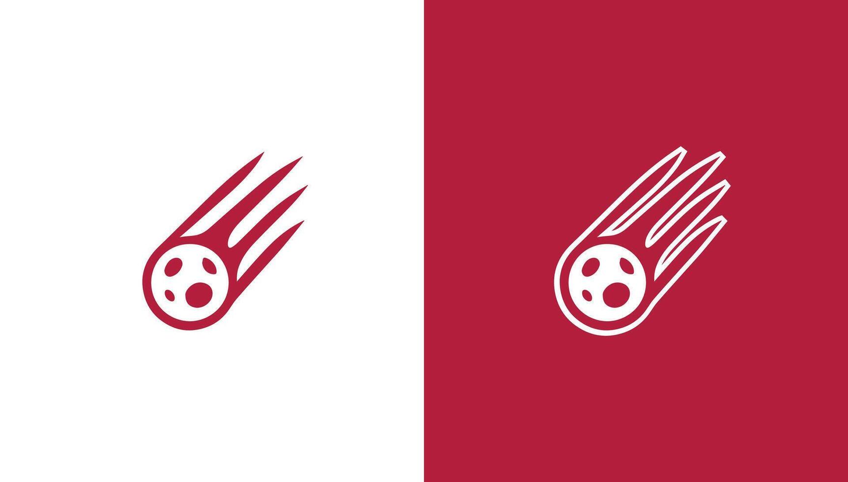Falling meteor silhouette logo in minimalist style, vector