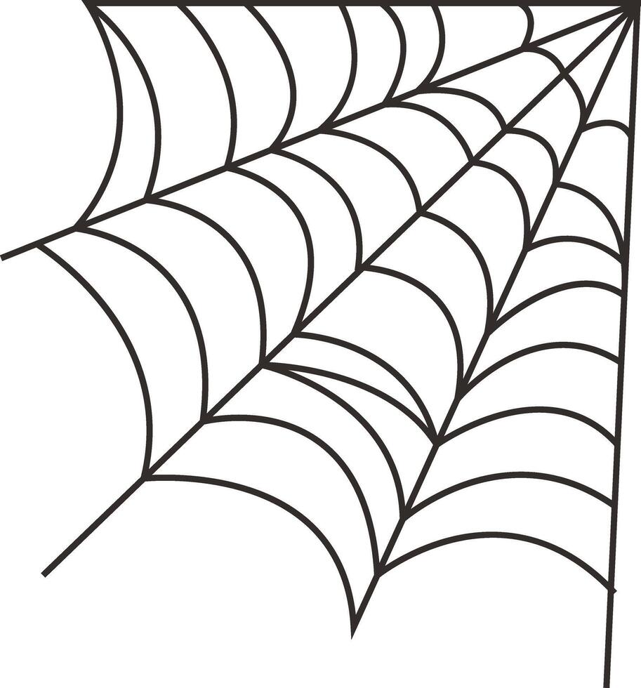 Black Spider Web Illustration Isolated on White Background, vector