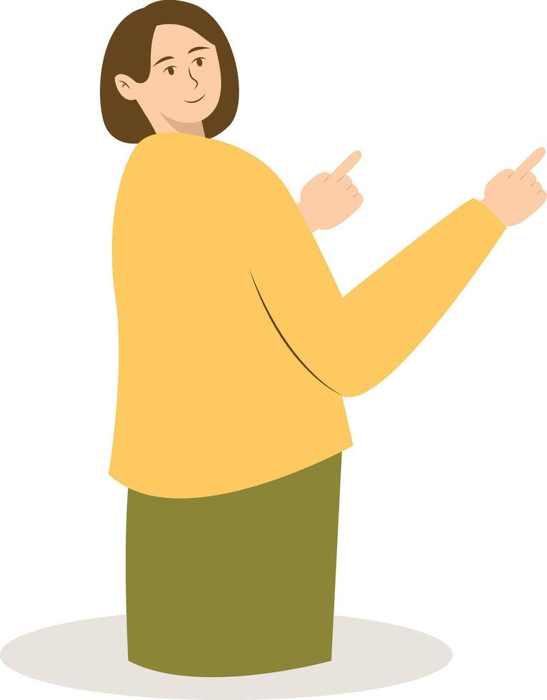 Woman Pointing Character vector