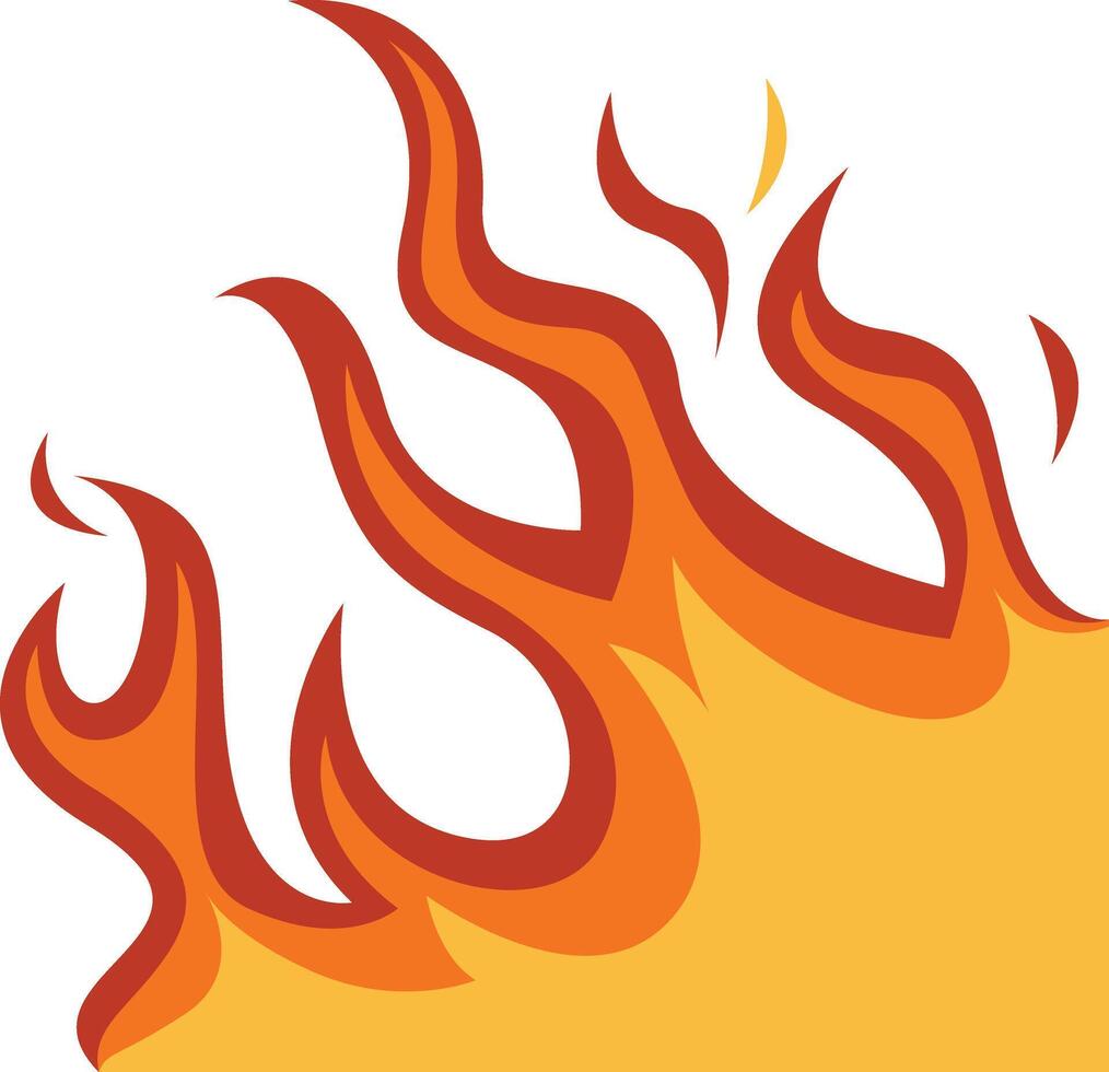 Fire Border Clipart in Cartoon Design, Isolated on White Background, vector