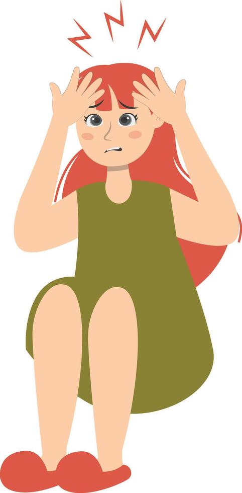 Injury Woman Character on a White Background vector